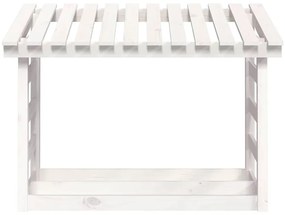 vidaXL Ραφιέρα Καυσόξυλων Λευκό 108x64,5x78 εκ. από Μασίφ Ξύλο Πεύκου