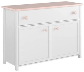 Σιφονιέρα Fresno B103, Ανοιχτό ροζ, Άσπρο, Με συρτάρια και ντουλάπια, Αριθμός συρταριών: 1, 90x110x42cm, 43 kg | Epipla1.gr