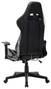 vidaXL Καρέκλα Gaming με Υποπόδιο Μαύρο/Χρυσός από Συνθετικό Δέρμα