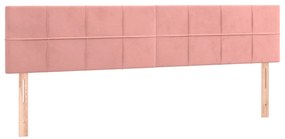 vidaXL Κρεβάτι Boxspring με Στρώμα Ροζ 160x200 εκ. Βελούδινο