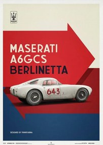 Εκτύπωση τέχνης Maserati A6GCS Berlinetta 1954 - White, Automobilist