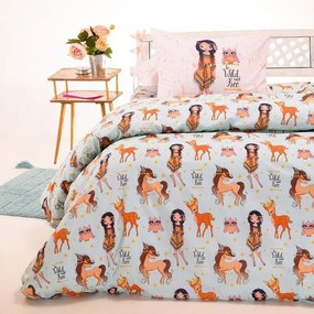Μαξιλαροθήκες Παιδικές Indian Girl (Σετ 2τμχ) Light Blue Melinen 50Χ70 100% Cotton