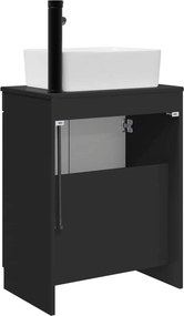 vidaXL Ντουλάπα Νιπτήρα Mπάνιου Μαύρο 54 x 35 x 100 cm