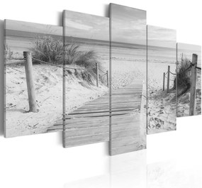 Πίνακας - Morning on the beach - black and white 100x50