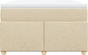 vidaXL Κρεβάτι Boxspring με Στρώμα Κρεμ 120x200 εκ. Υφασμάτινο