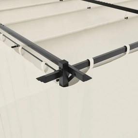 vidaXL Κιόσκι με Κουρτίνες Κρεμ 6x3 μ. από Ατσάλι