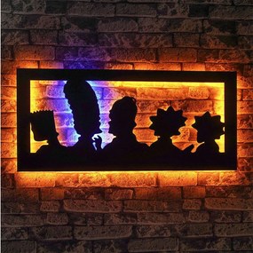 Διακοσμητικό Τοίχου Με Φως Led The Simpsons 692FRW1116 42x80cm Multi-Black Wallity Mdf
