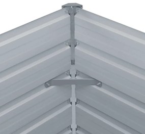 vidaXL Ζαρντινιέρα Υπερυψωμένη Γκρι 400x80x77 εκ. Γαλβαν. Χάλυβας