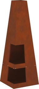 vidaXL Φωτιά σε μπολ Σκ rusty 35 x 35 x 100 εκ