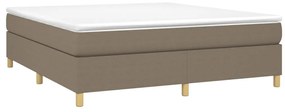 Κρεβάτι Boxspring με Στρώμα Taupe 160x200 εκ. Υφασμάτινο - Μπεζ-Γκρι