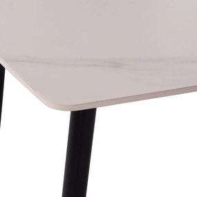 Τραπέζι RAVEN Κεραμικό TOP με Όψη Λευκό Μάρμαρο 140x80x74Υεκ. 140x80x74 εκ.