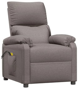 vidaXL Πολυθρόνα Μασάζ Ηλεκτρική Taupe Υφασμάτινη