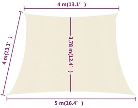 vidaXL Πανί Σκίασης Κρεμ 4/5 x 4 μ. από HDPE 160 γρ./μ²