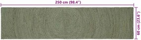 vidaXL Χαλιά χώρου Λαδί 60 x 250 εκ. Γιούτα