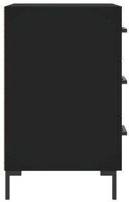 Κομοδίνο Μαύρο 40 x 40 x 66 εκ. από Επεξεργασμένο Ξύλο - Μαύρο