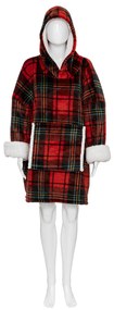 Fleece Φούτερ Με Sherpa A-S Hoodie Tartan Red 181122C