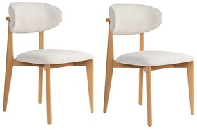 Καρέκλα Lionte (Σετ 2Τμχ) 566WYL1130 53x58x86cm White-Oak Wood, Fabric