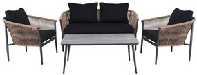 Σαλόνι Κήπου (Σετ 4Τμχ) Gasba Ε6874,1 Anthracite-Natural 4 Θέσεων