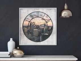 Αφίσα - City Clock (Square) - 50x50 - Μαύρο - Με πασπαρτού