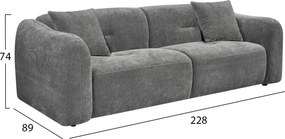 ΣΕΤ ΣΑΛΟΝΙ 2ΤΜΧ 3Θ+2Θ JUNOA HM10819.01 ΓΚΡΙ ΥΦΑΣΜΑ