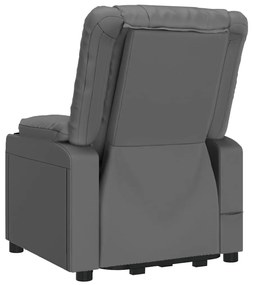 vidaXL Πολυθρόνα Μασάζ Ανακλινόμενη Γκρι Συνθετικό Δέρμα