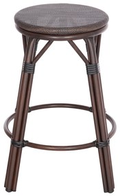 ΣΚΑΜΠΟ ΑΛΟΥΜΙΝΙΟΥ ΜΕΣ.ΥΨΟΥΣ CHINO HM6286.01 BAMBOO LOOK &amp; TEXTILENE ΚΑΦΕ 43x43x65Υεκ (1 Τεμμάχια)