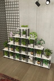 Stewehome Πολυώροφος σταντ για γλάστρες με ράφια από λευκό Συνθετικό ξύλο