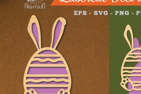 Σετ των 2 Intra απο ξύλο plywood 3mm-4mm πάχος Διακόσμηση με αυγών λαγουδάκι 4 Δίασταση 15x15 cm INTRAFABR-115873131