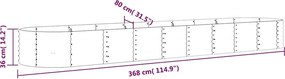 vidaXL Ζαρντινιέρα Ανθρακί 368x80x36 εκ Γαλβανισμένος χάλυβας