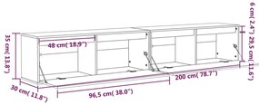 Ντουλάπια Τοίχου 2 τεμ. Καφέ Μελί 100x30x35εκ Μασίφ Ξύλο Πεύκου - Καφέ