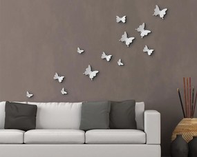 Διακοσμητικά αυτοκόλλητα τοίχου White Butterflies 3D πολυπροπυλενίου-Mauro