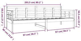 ΚΑΝΑΠΕΣ ΚΡΕΒΑΤΙ 80 X 200 ΕΚ. ΑΠΟ ΜΑΣΙΦ ΞΥΛΟ ΠΕΥΚΟΥ 820362