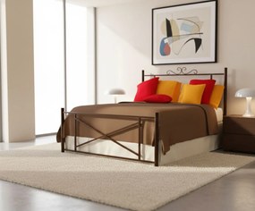 Κρεβάτι Orion-110x190-Καφέ Σφυρίλατο-Με ποδαρικό