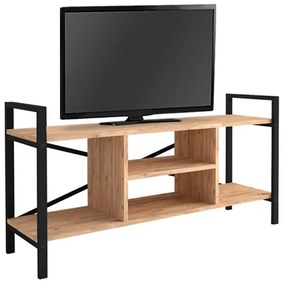 Έπιπλο Tηλεόρασης Santana 212579 120x35x61cm Black - Pine Oak Μελαμίνη,Μέταλλο