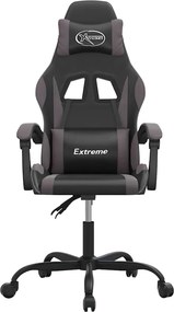 VidaXL Καρέκλα Gaming Μαύρο/Γκρι από Συνθετικό Δέρμα