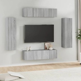 vidaXL Σετ Επίπλων Τηλεόρασης 6 Τεμ. Γκρι Sonoma Επεξεργασμένο Ξύλο