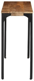 vidaXL Τραπέζι Κονσόλα Καφέ 110x35x76 εκ. από Μασίφ Ξύλο Μάνγκο/Σίδερο
