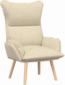 vidaXL Πολυθρόνα Κρεμ 69 x 74 x 93 εκ. Ύφασμα και Κόντρα Πλακέ