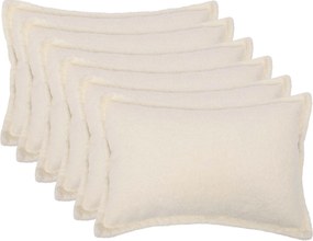 vidaXL Κάλυμμα Μαξιλαριού 6 pcs HOUTEN Κρεμ 50 x 80 cm Μπουκλέ
