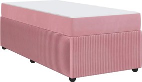vidaXL Σκελετός Κρεβατιού με στρώμα Ροζ 90 x 200 cm ύφασμα