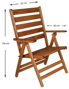 Καρέκλα πτυσσόμενη Klara Megapap από ξύλο οξιάς σε χρώμα κερασί εμποτισμού 63x60x100εκ. - Ξύλο - GP013-0006