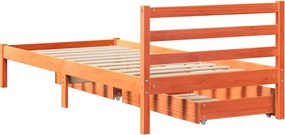 vidaXL Σκελετός Κρεβ. Χωρίς Στρώμα Καφέ Κεριού 75x190 εκ Μασίφ Πεύκο