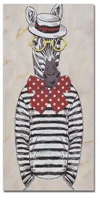 Πίνακας Σε Καμβά Mr. Zebra 016255 30x60xH1,8cm Multi Κάθετοι Ξύλο,Καμβάς