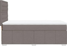 vidaXL Κρεβάτι Boxspring με Στρώμα Taupe 90x200 εκ. Υφασμάτινο