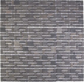 vidaXL Πλακίδια Μωσαϊκού Γκρι 30 x 30 cm Μάρμαρο