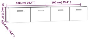 Ντουλάπια Τοίχου 2 τεμ. Καφέ δρυς 100x36,5x35 εκ. Επεξ. Ξύλο - Καφέ