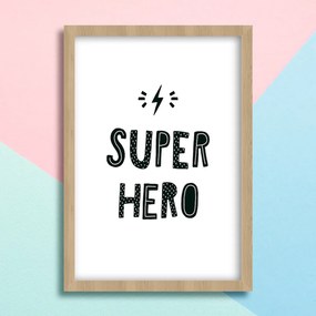 Παιδικό Πόστερ Super Hero KD211 22x31cm Λευκό Κάδρο PVC (με πόστερ)