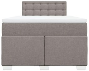 Κρεβάτι Boxspring με Στρώμα Taupe 120x190 εκ. Υφασμάτινο - Μπεζ-Γκρι