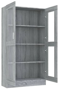 vidaXL Βιτρίνα Γκρι Sonoma 82,5 x 30,5 x 150 εκ. Επεξεργασμένο Ξύλο