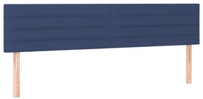 vidaXL Κρεβάτι Boxspring με Στρώμα Μπλε 200x200 εκ. Υφασμάτινο